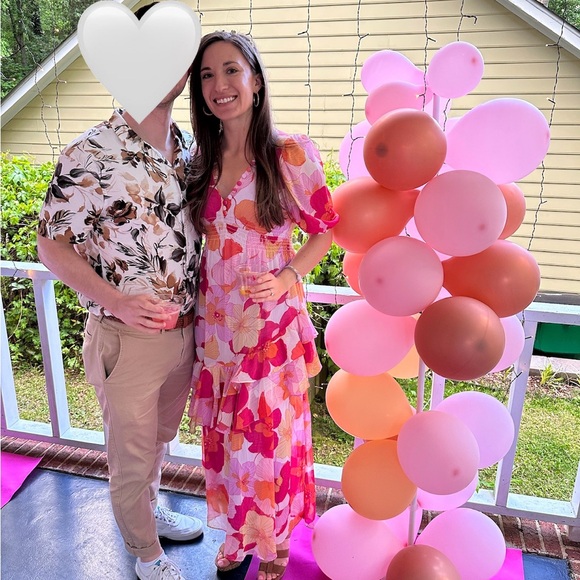 Pink Floral Ruffle Maxi Dress - Picture 2 of 4